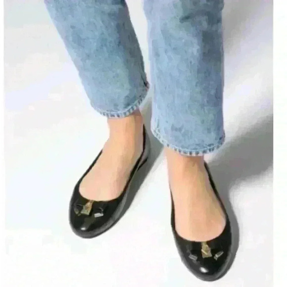 Michael Kors Leather Black Alice Logo Ballet Flat 9 - Picture 1 of 12